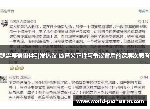 魏震禁赛事件引发热议 体育公正性与争议背后的深层次思考